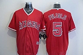 Los Angeles Angels Of Anaheim #5 Albert Pujols Red New Cool Base Stitched Baseball Jersey,baseball caps,new era cap wholesale,wholesale hats